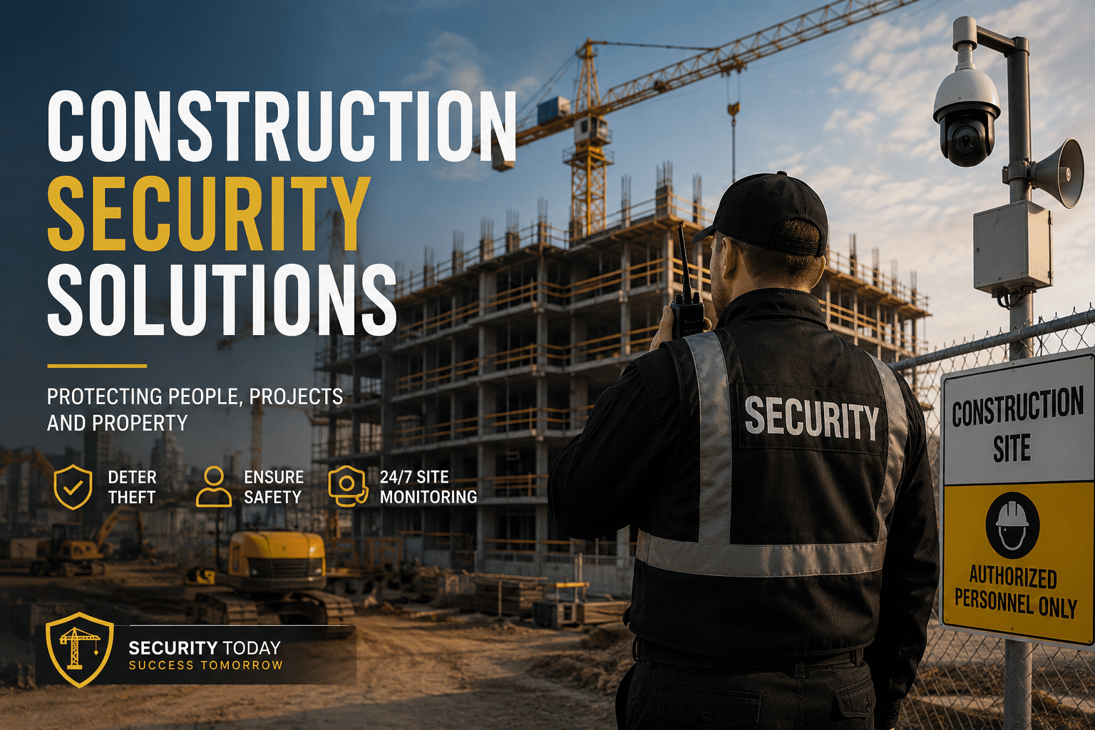 Construction sites are among the most vulnerable workplaces when it comes to theft, site intrusions, property damage, and potential safety hazards. Whether it is a residential, a commercial or a large industrial facility, construction companies face significant security challenges throughout every stage of a project that cause a worthwhile loss for businesses annually through stolen equipment, delayed schedules, increased insurance premiums, and project disruptions. The need for comprehensive construction security solutions continues to grow as construction projects become larger and more technologically advanced.