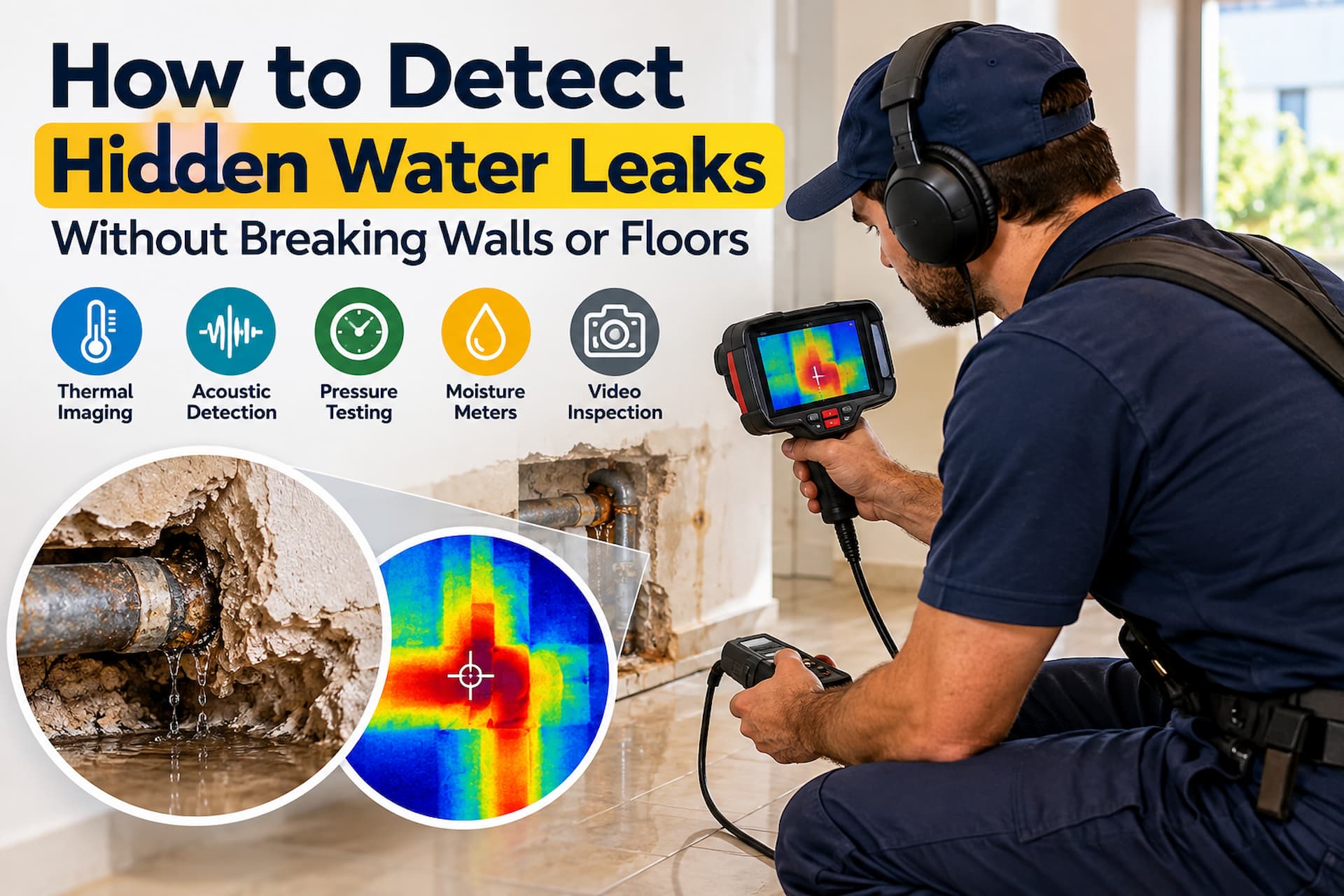 A hidden water leak can cause significant damage long before a homeowner sees water on the floor. Leaks may develop inside walls, beneath tile, under concrete slabs, around plumbing fixtures, or along concealed supply lines.